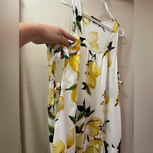 🔴 Spaggia Dolce Lemon Print Sleeveless Dress Size Large Summer Vacation - Picture 4 of 8
